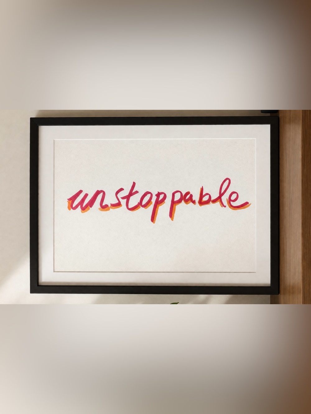 Unstoppable Script Wall Art - Red & Orange Handlettered Print
